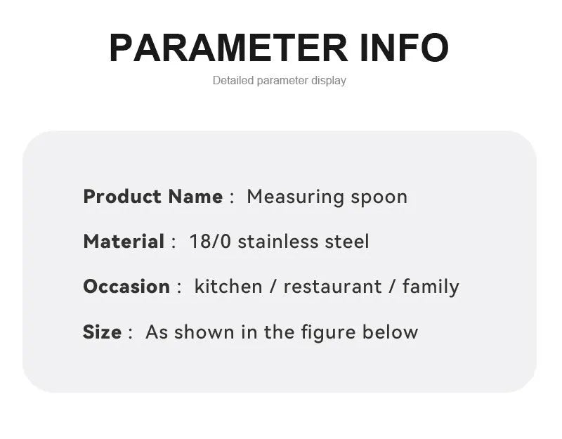 Stainless steel measuring spoon 4/6/7/8 pcs set with scale measuring ruler spoon kitchen coffee baking measuring tool set