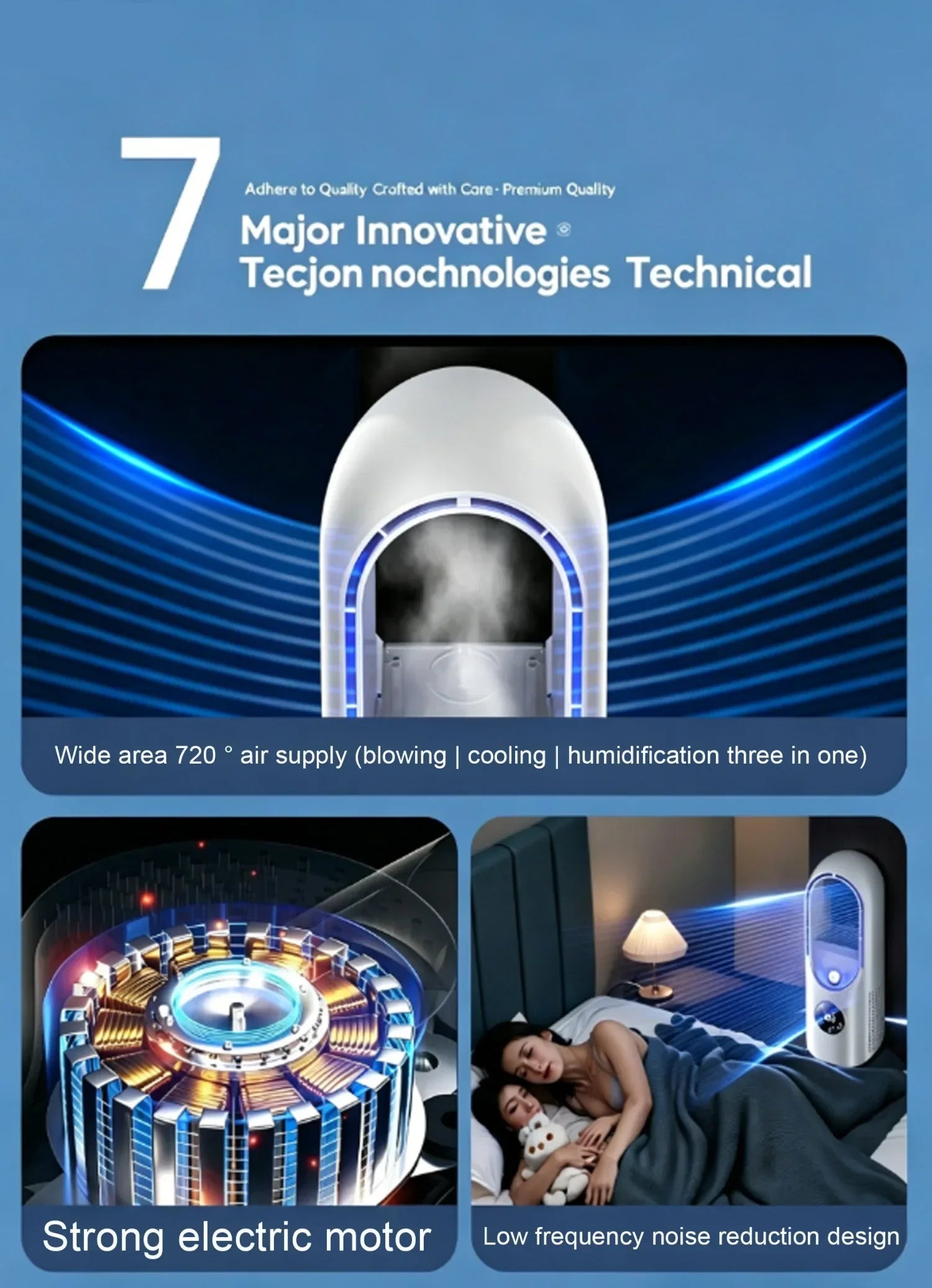 USB Direct Supply Desktop Cooling Humidifier Fan No Built-in Battery Silent Wide Angle Air Cooler With RGB Light Touch Control