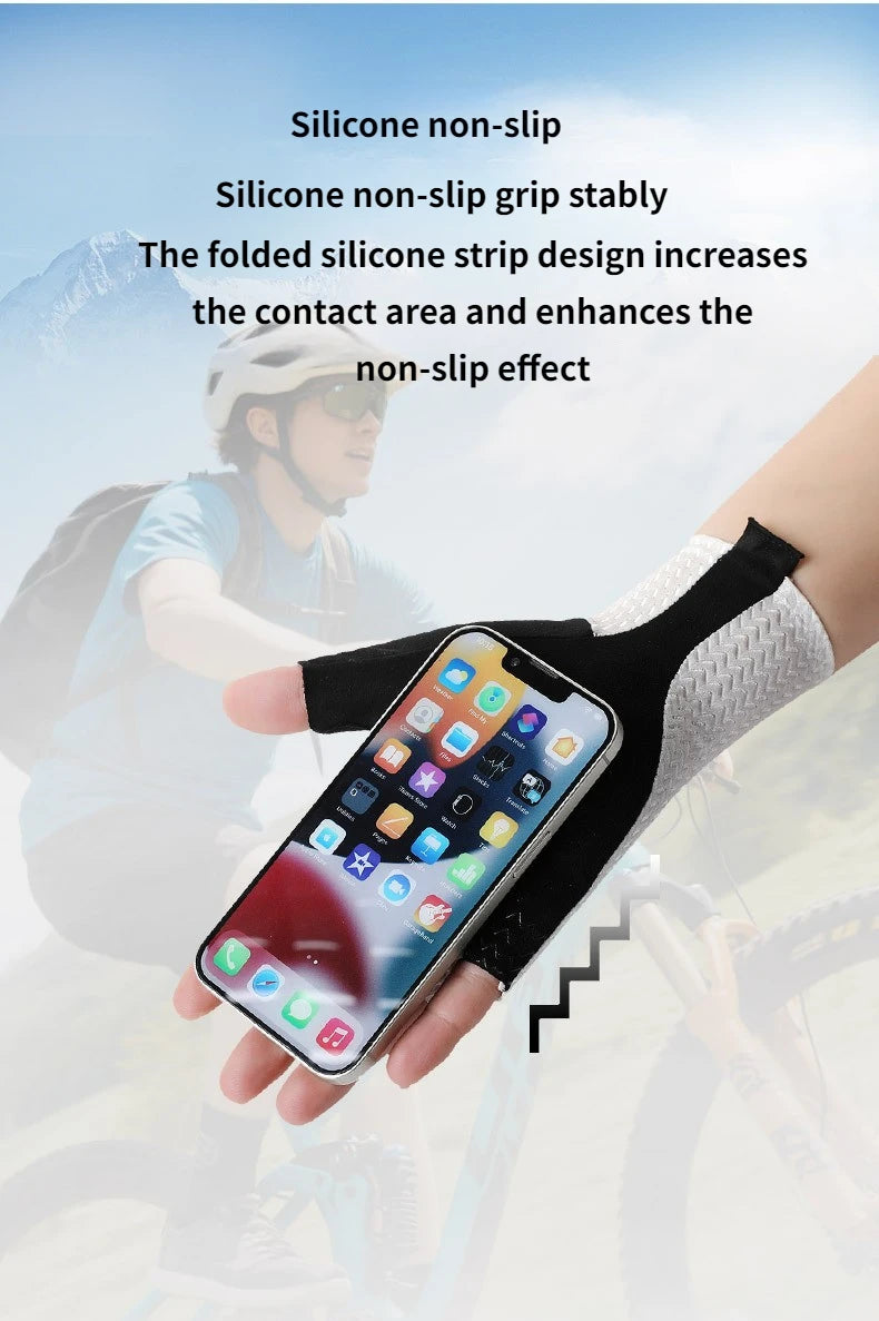 Summer Breathable Half Finger Cycling Gloves Ultralight Road Bike Gloves Anti-Slip Silicone Pad Cooling Sport Gear