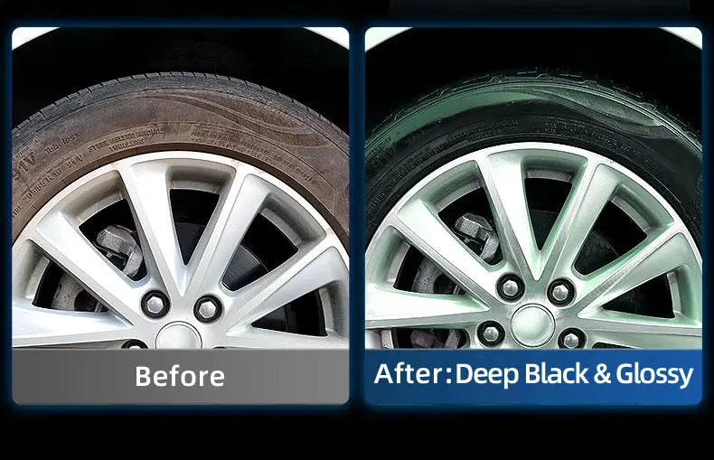 500ml/100ml Black Wet Look Tire Shine Dressing -Automotive Clear Coat Tire Dressing for Glossy Wet Tire Look, Vinyl & Plastic