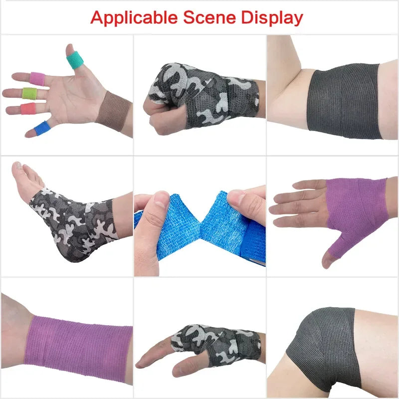 1/15Pcs 4.8m Black Sport Self Adhesive Elastic Bandage Wrap Tape Elastoplast For Knee Support Pads Finger Ankle Palm
