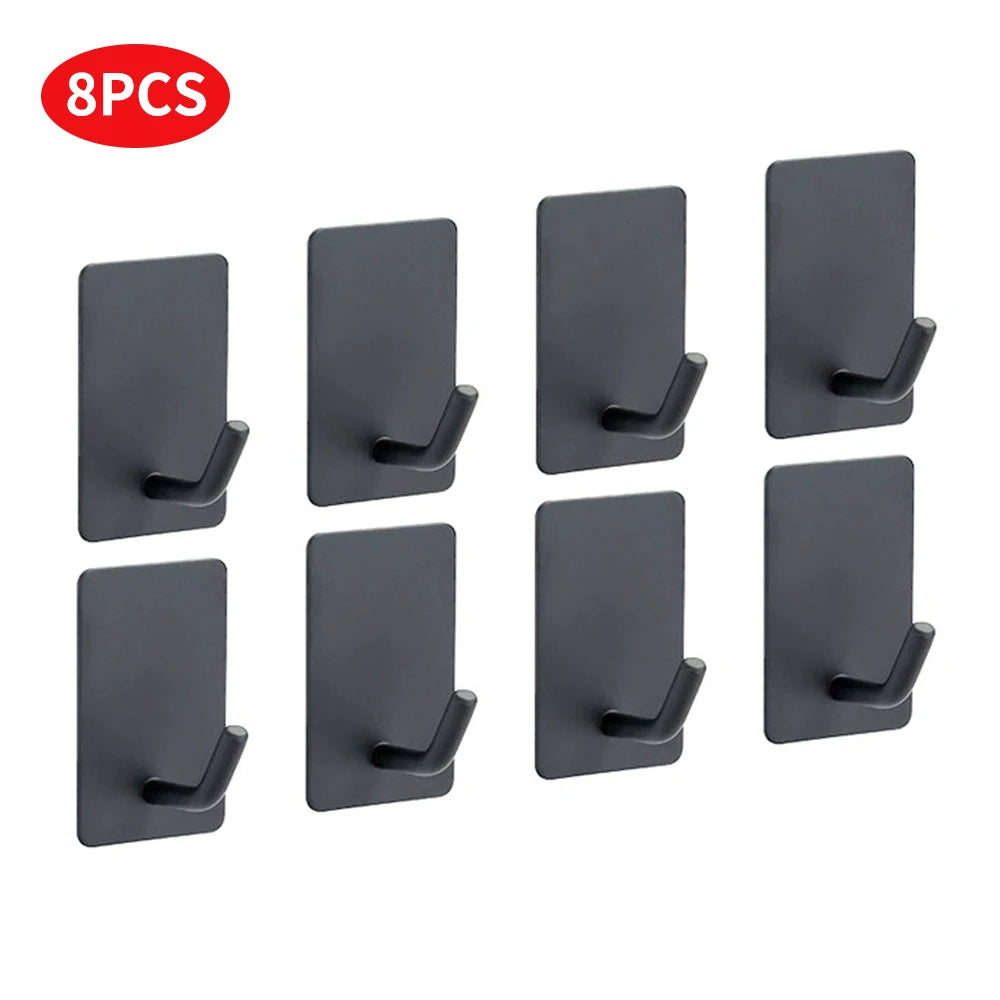 4/8pcs stainless steel small hooks, no drilling, wall mounted, kitchen, bathroom, office key hooks wall hook adhesive wall hooks