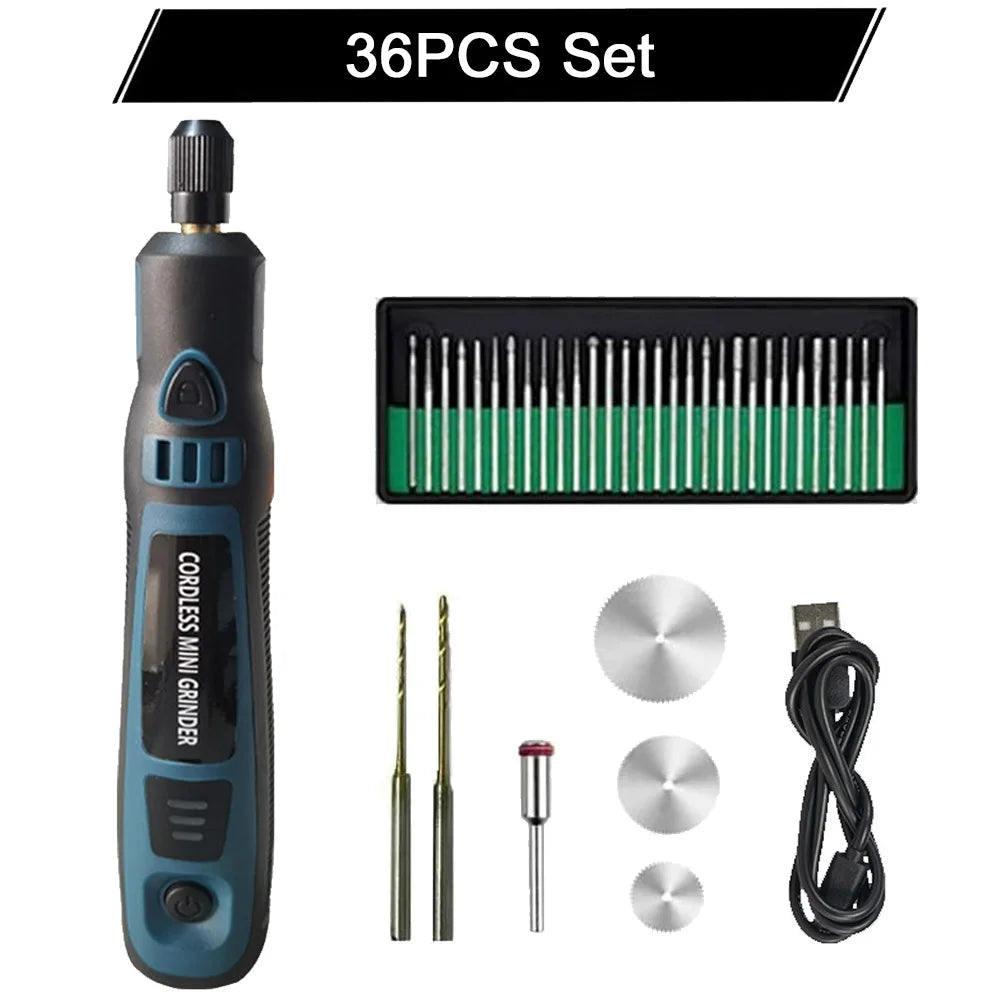 5000-10000-15000r 3.6V USB Wireless Electric Drill Engraving Pen Mini Grinder for Grinding/Polishing/Engraving/Drilling/Cutting