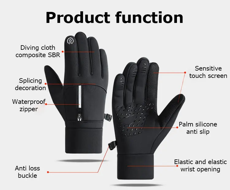 Winter Gloves Waterproof Thermal Sport Glove for Men Women for Running Cycling Driving Ski Hiking Warm Glove for Work