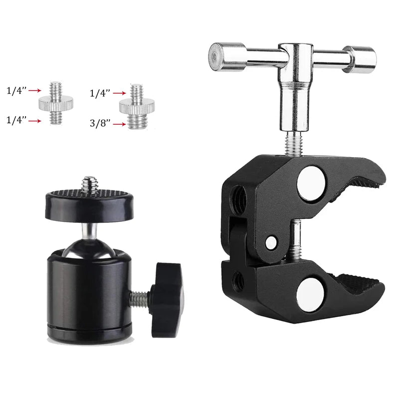 360 ° Fixed Bracket for Photography Equipment Camera Projectors Flashlights Light Stands Tripods 1/4 Screw Accessory