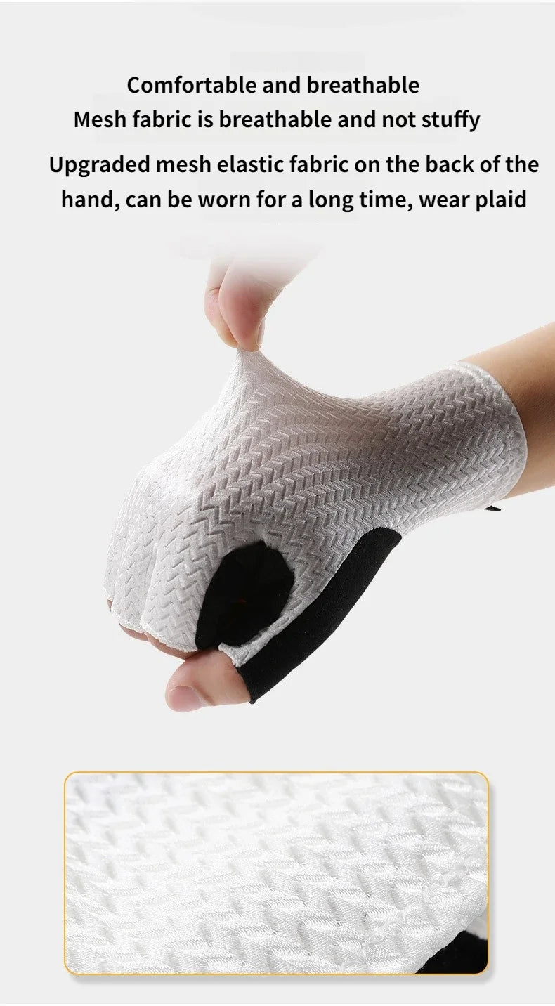 Summer Breathable Half Finger Cycling Gloves Ultralight Road Bike Gloves Anti-Slip Silicone Pad Cooling Sport Gear