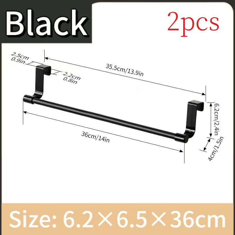 1/2pcs Wall Mounted Kitchen Cabinet Towel Rack-A Space Saving Cloth Rack Suitable for Homes and Bathrooms,No Drilling Required