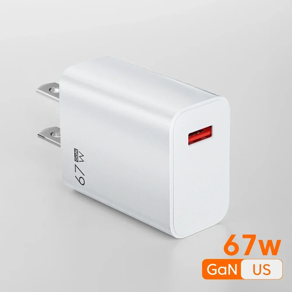 6A 67W ultra-fast wall charger is suitable for electronic universal devices with type C USB charging cable