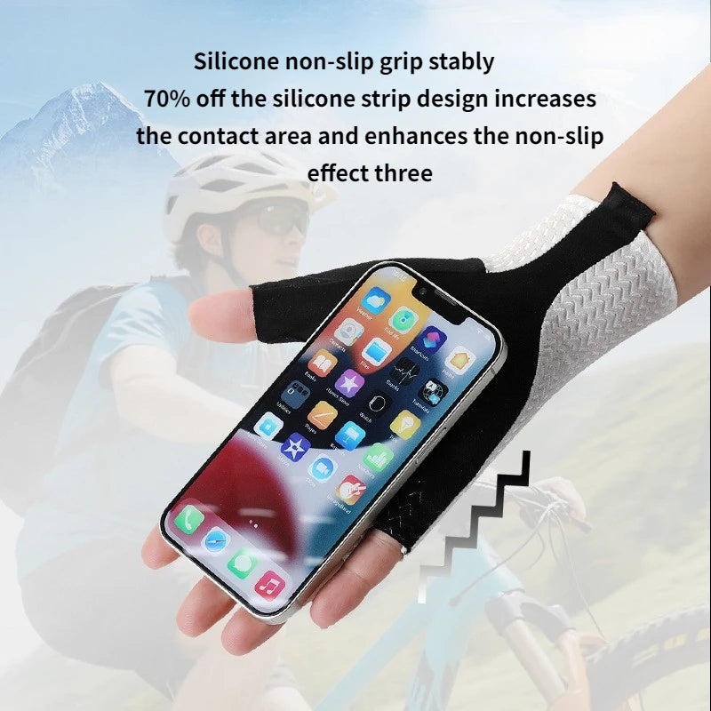 Summer Breathable Half Finger Cycling Gloves Ultralight Road Bike Gloves Anti-Slip Silicone Pad Cooling Sport Gear