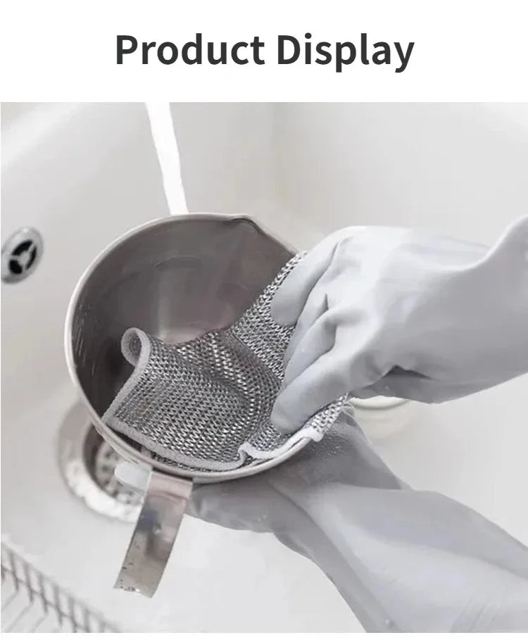 New Thickened Cleaning Cloth Kitchen Magic Dishwashing Towel Metal Steel Wire Cleaning Rag Microwave Stove Clean Tool Dish Cloth