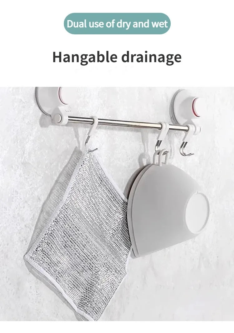 New Thickened Cleaning Cloth Kitchen Magic Dishwashing Towel Metal Steel Wire Cleaning Rag Microwave Stove Clean Tool Dish Cloth