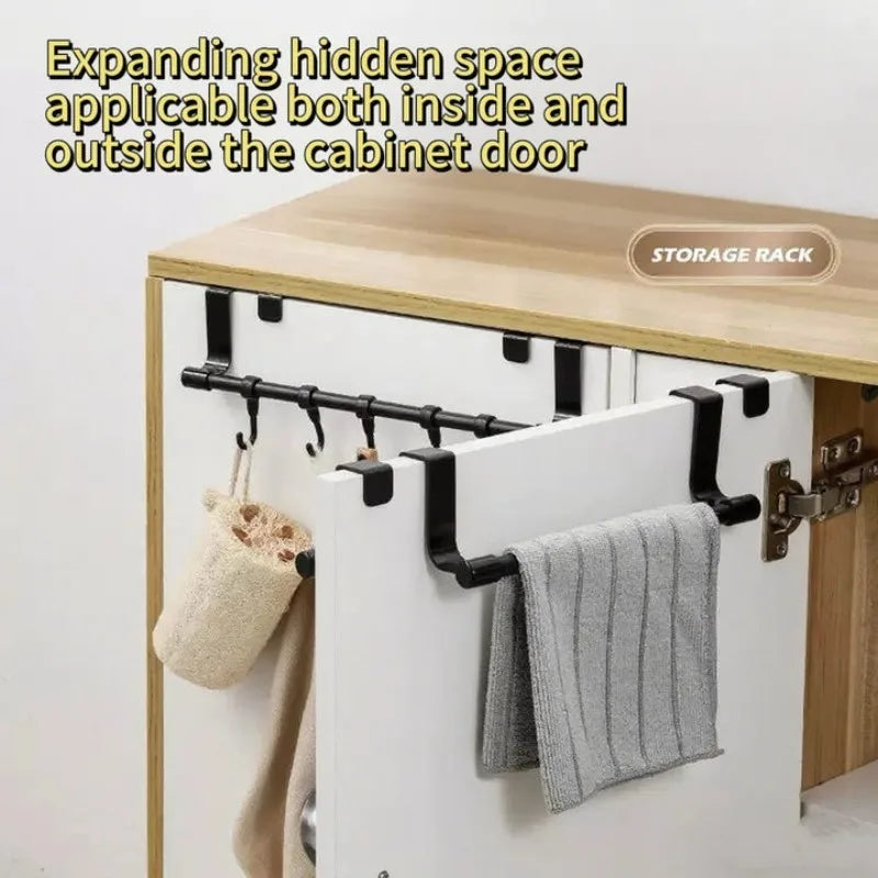 1/2pcs Wall Mounted Kitchen Cabinet Towel Rack-A Space Saving Cloth Rack Suitable for Homes and Bathrooms,No Drilling Required
