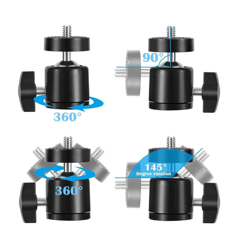 360 ° Fixed Bracket for Photography Equipment Camera Projectors Flashlights Light Stands Tripods 1/4 Screw Accessory