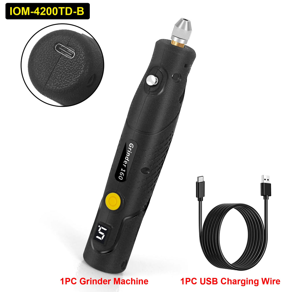 Toolour Cordless Rotary Tool with Display 5000-18000RPM 5-Speed Adjust Electric Carving Pen for DIY Projects/Home Repair/Craft