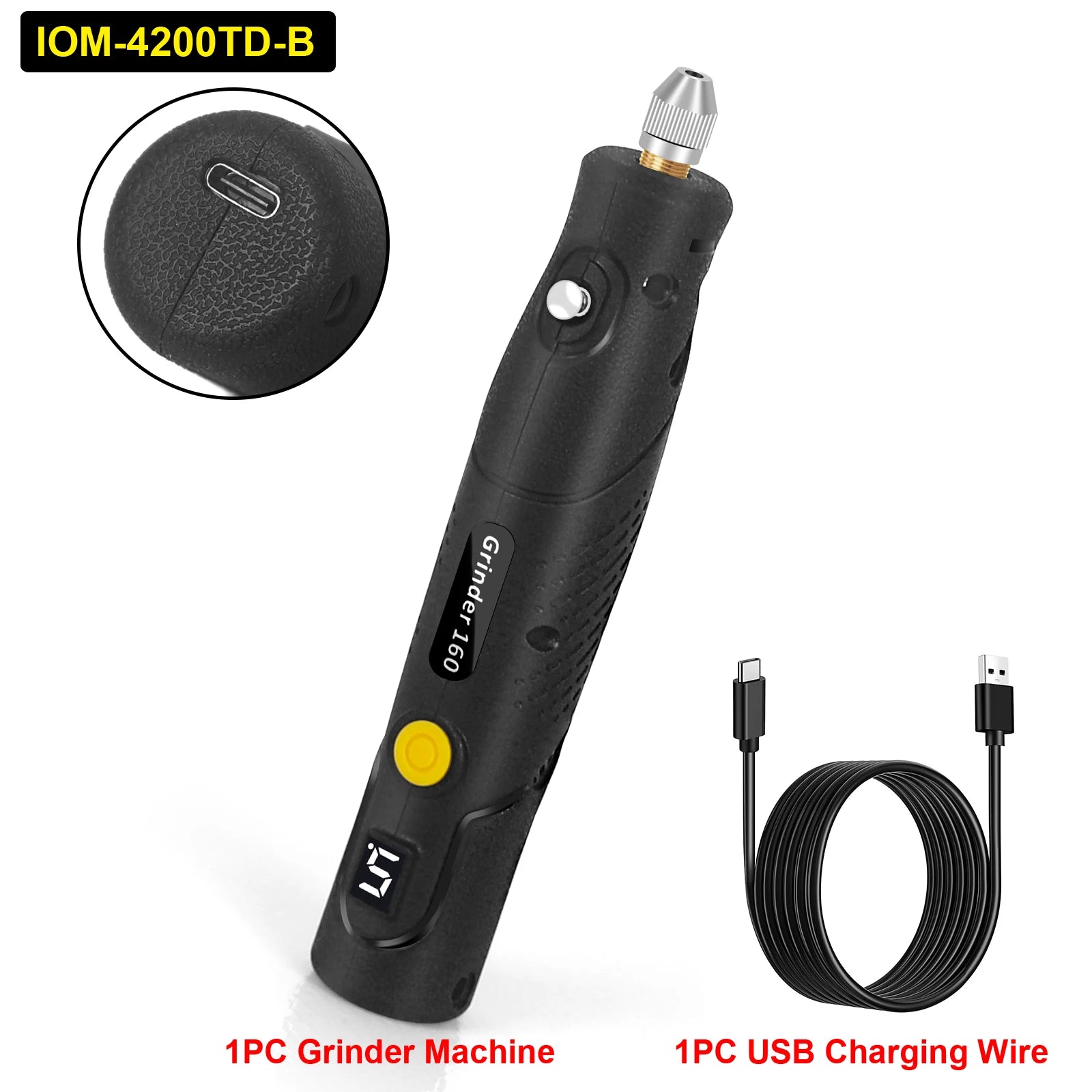 Toolour Cordless Rotary Tool with Display 5000-18000RPM 5-Speed Adjust Electric Carving Pen for DIY Projects/Home Repair/Craft
