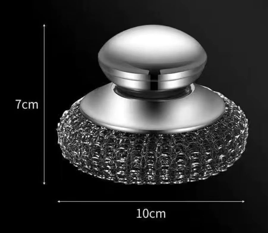 Stainless Steel Pot Brush with Handle Robust Metal Ball for Dishwashing 1-10 Pieces Cleaner Metal Purifier for Kitchen