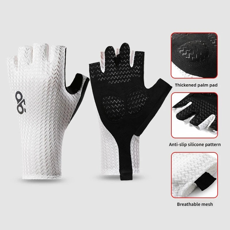 Summer Breathable Half Finger Cycling Gloves Ultralight Road Bike Gloves Anti-Slip Silicone Pad Cooling Sport Gear