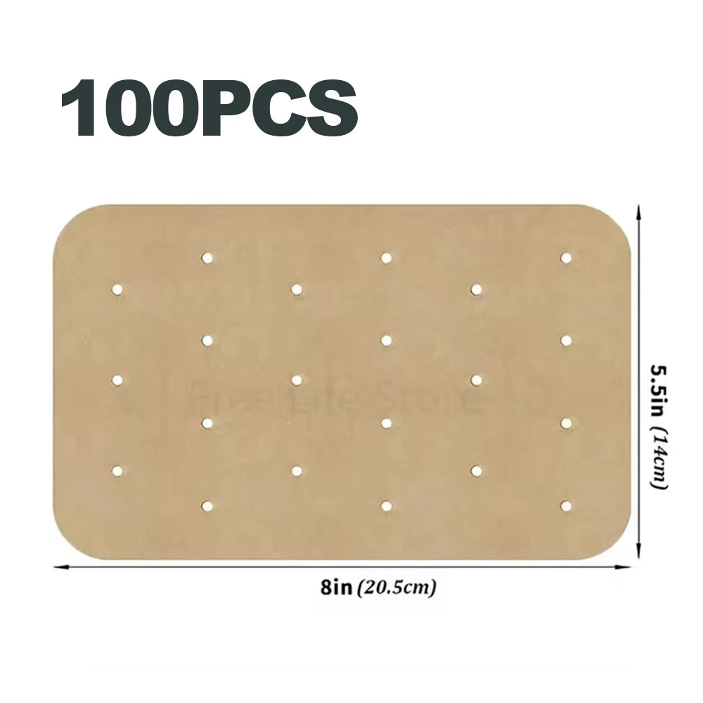 100Pcs Air Fryer Paper for Ninja Disposable Non-Stick Oil-proof Paper Kitchen Baking Micro-wave Barbecue Oven Fryer Papers