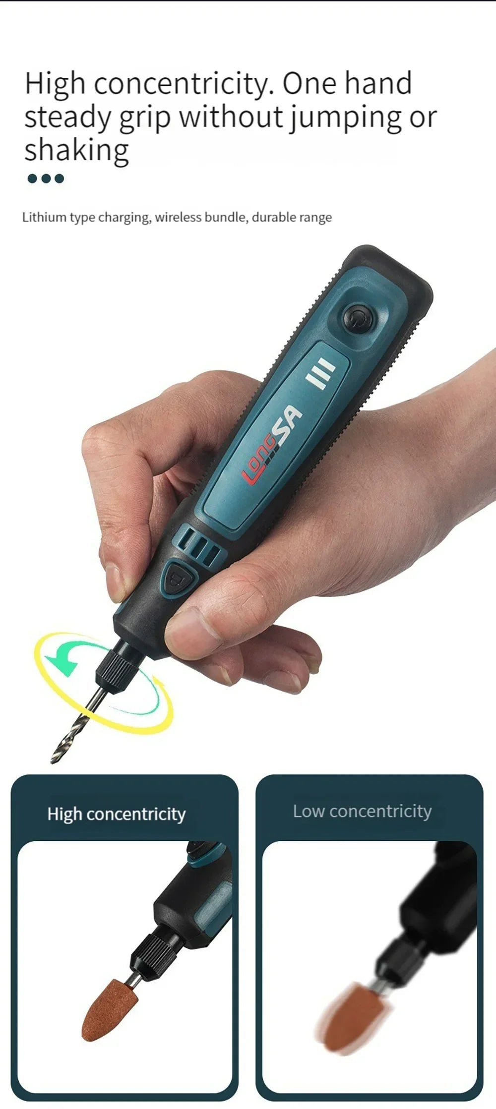 5000-10000-15000r 3.6V USB Wireless Electric Drill Engraving Pen Mini Grinder for Grinding/Polishing/Engraving/Drilling/Cutting