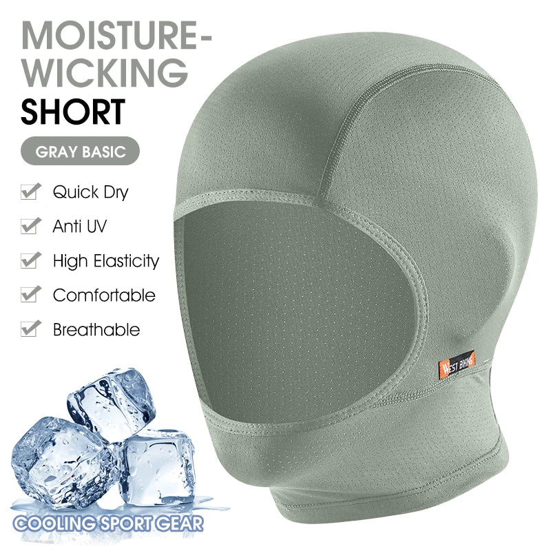 WEST BIKING Summer Motorcycle Bike Moisture-Wicking Balaclava UV Protection Breathable Running Fishing Caps Cooling Sport Gear