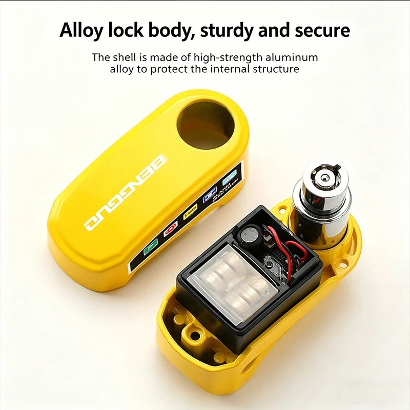 BENGGUO Motorcycle Alarm Wheel Disk Brake Lock with Keys Waterproof Bike Alarm Security Padlock Aluminum Alloy Bike Accessories