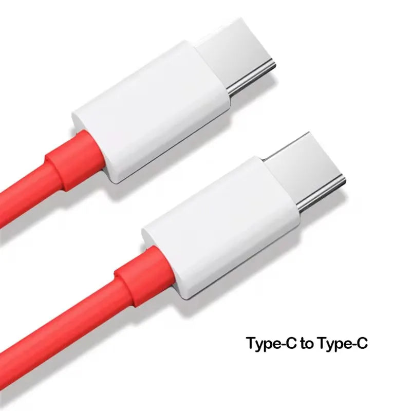 65W USB C PD Warp Charger Cable 6.5A Type C To Type C Cable For Oneplus 8T 8Tplus + 9 Pro 9R 9RT Nord 2 CE 5G