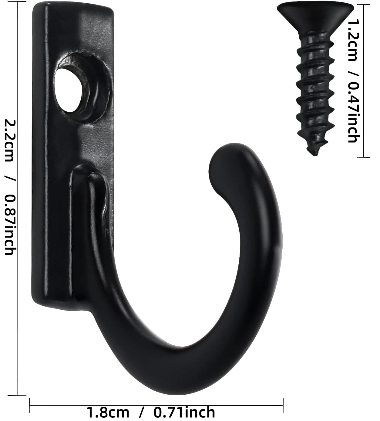 20/10PCS Mini Hook with Screws Antique Alloy Door Wall Hooks Keys Hair Rope Hanging Storage Rack Bathroom Kitchen Accessories