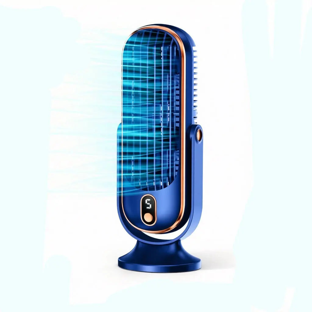 Portable USB Desk Fan Dual Motor 5-Speed LED Large Battery 360° Cooling Quiet for Office Home Travel Camping RV