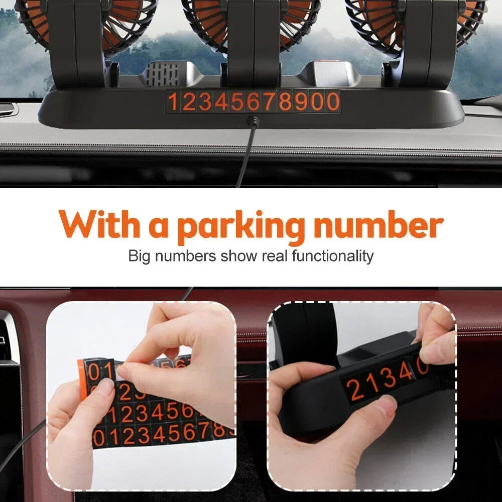 1/2/3 Head Car Fan Summer Air Fan USB/12V/24V Fan Cooler Adjustable 2 Speeds Silent Fan for Home Desk Office&Car Air Fan
