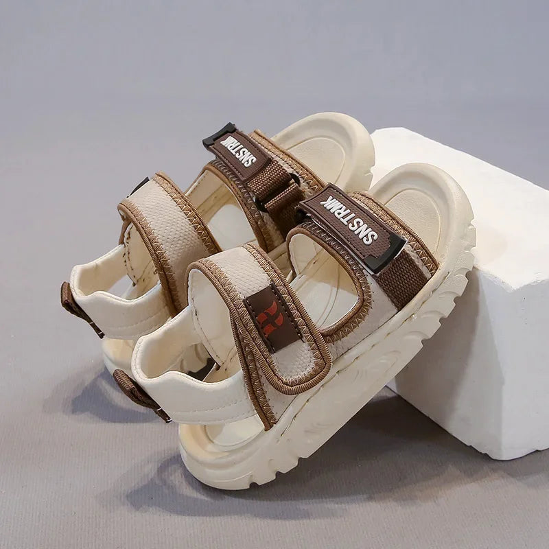 Children Sandals for Boys 2025 Summer New Fashion Korean Style Soft Bottom Anti-slippery Versatile Sports Simple Beach Shoes