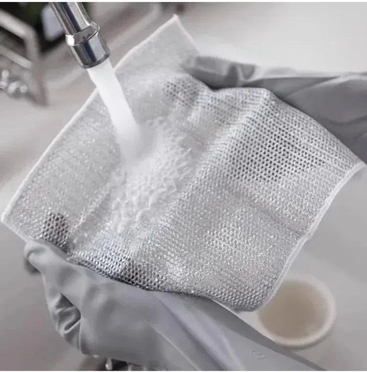 New Thickened Cleaning Cloth Kitchen Magic Dishwashing Towel Metal Steel Wire Cleaning Rag Microwave Stove Clean Tool Dish Cloth