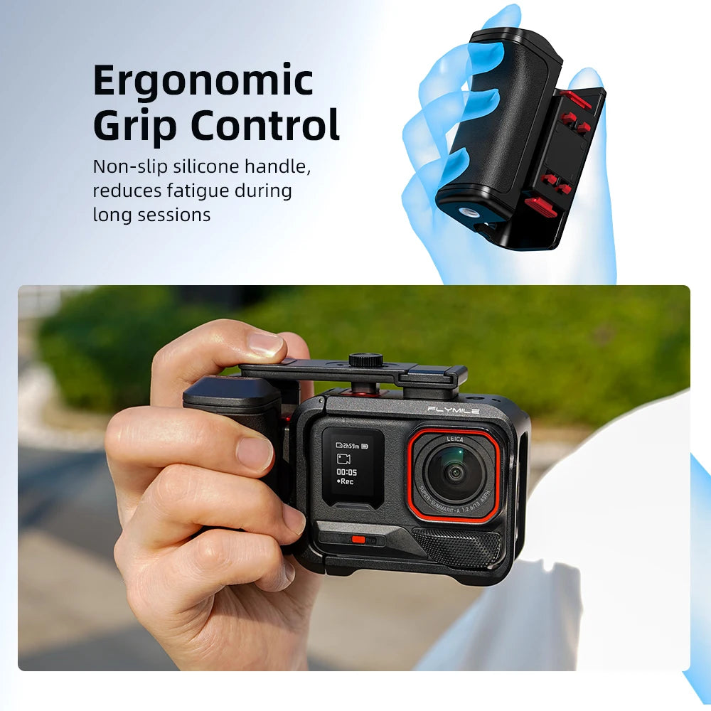 Flymile Street Photography Handle for Insta360 Ace Pro/Ace Pro 2 Accessories Camera Grip Holder With Shutter Button