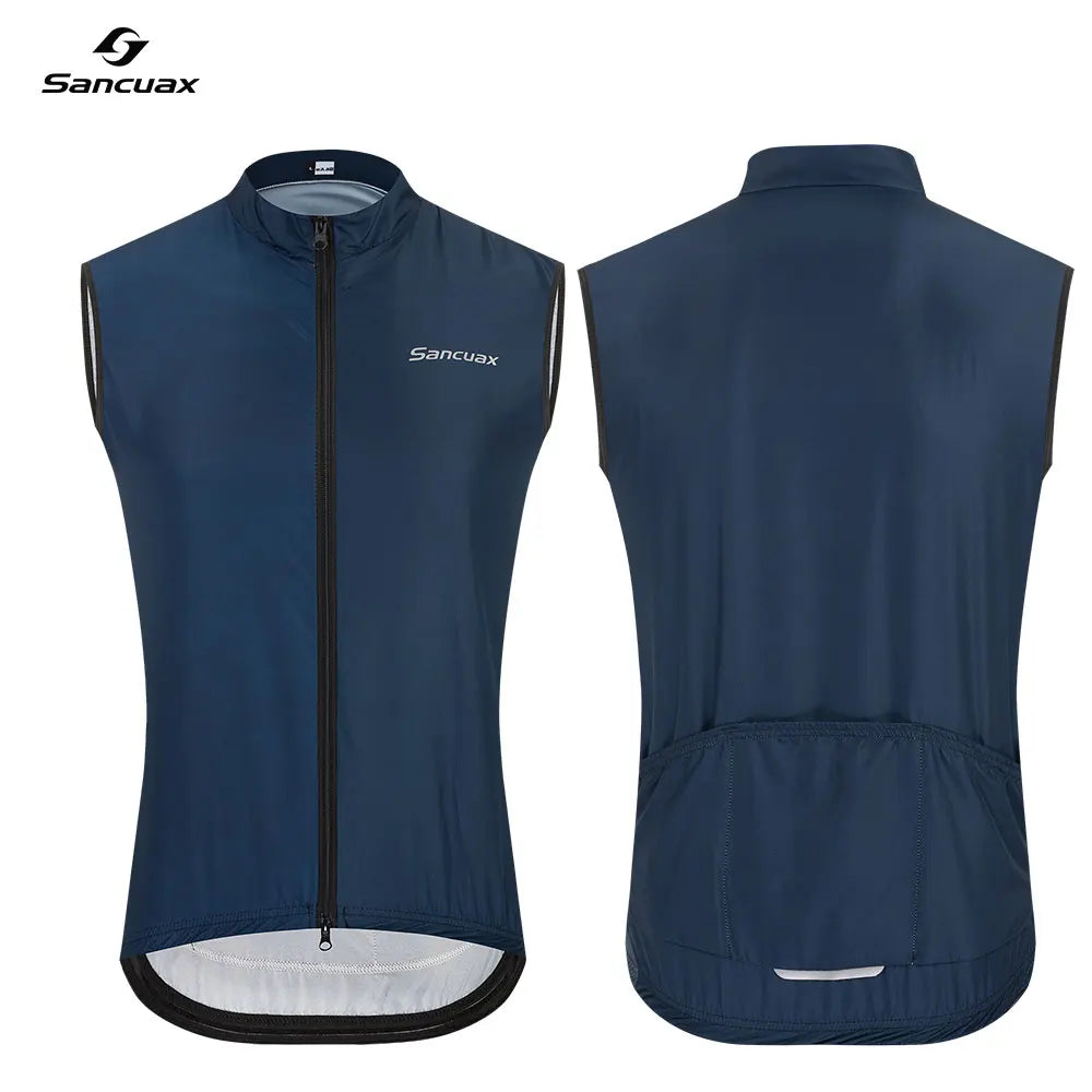 New SANCUAX Summer Cycling Sleeveless Jerseys Windproof Sport Run Vest Mountain Bike Sleeveless Cycling Vest Men's Cycling Gilet