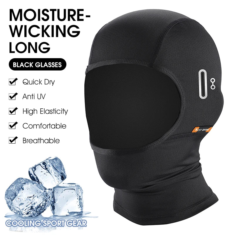 WEST BIKING Summer Motorcycle Bike Moisture-Wicking Balaclava UV Protection Breathable Running Fishing Caps Cooling Sport Gear
