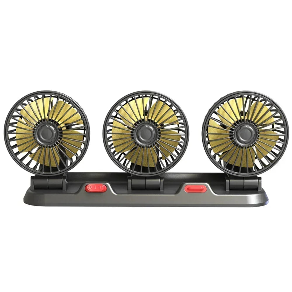 1/2/3 Head Car Fan Summer Air Fan USB/12V/24V Fan Cooler Adjustable 2 Speeds Silent Fan for Home Desk Office&Car Air Fan