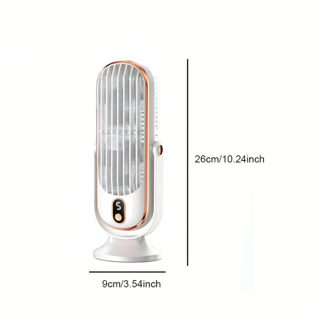 Portable USB Desk Fan Dual Motor 5-Speed LED Large Battery 360° Cooling Quiet for Office Home Travel Camping RV