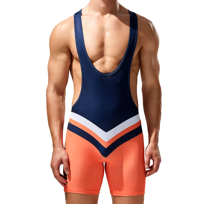 New Coming Men's One-Piece Wrestling Singlet Sport Dance Leotard Unitard Short Jumpsuit