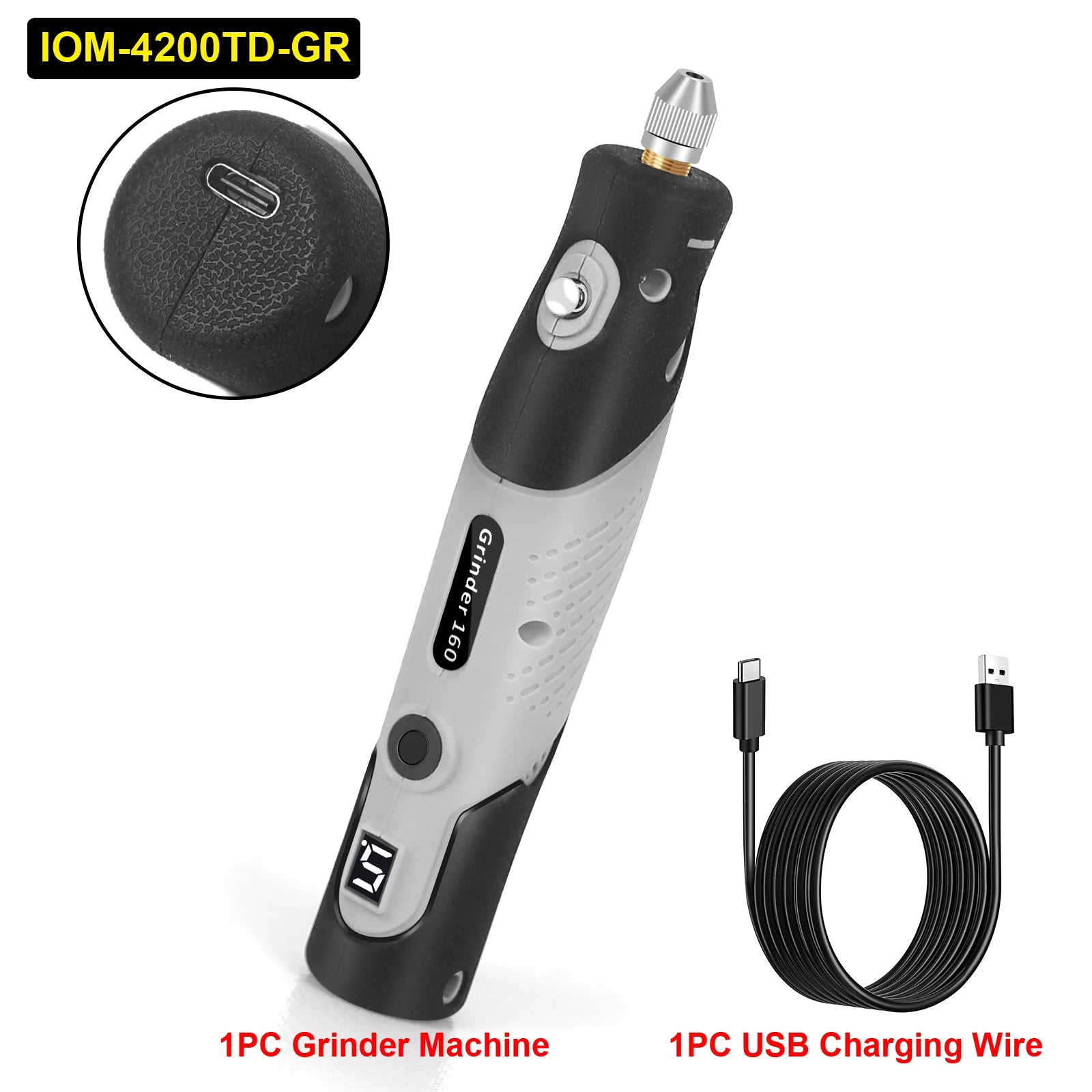 Toolour Cordless Rotary Tool with Display 5000-18000RPM 5-Speed Adjust Electric Carving Pen for DIY Projects/Home Repair/Craft