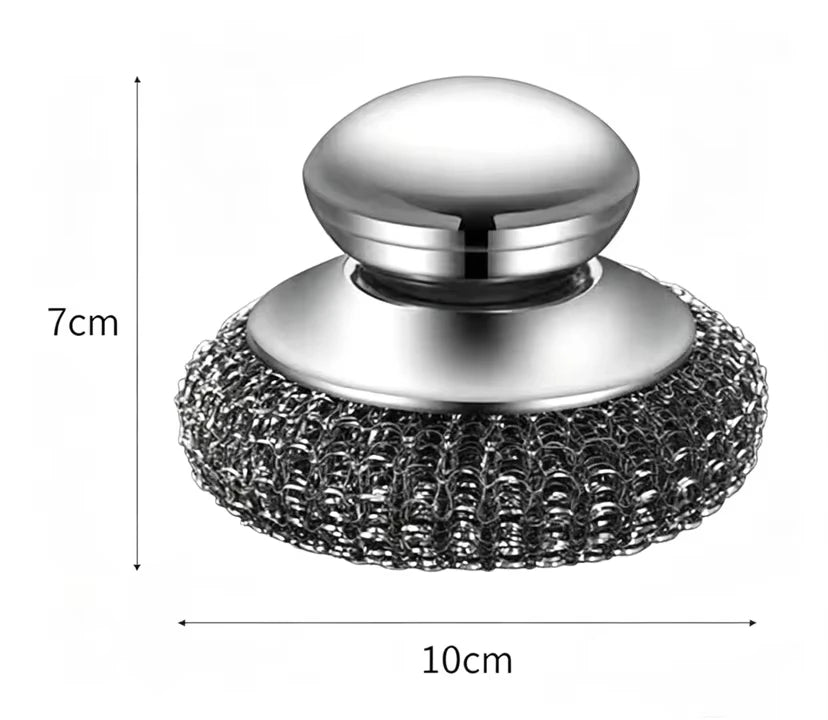 Stainless Steel Pot Brush with Handle Robust Metal Ball for Dishwashing 1-10 Pieces Cleaner Metal Purifier for Kitchen