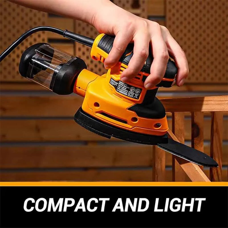 DEKO 220V Power Electric Mouse Sander Tool 13000rpm with 3 Sanding Pad 12 Sandpaper Dust Collection Sander for Wood Woodworking