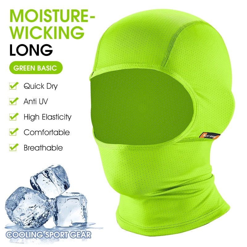 WEST BIKING Summer Motorcycle Bike Moisture-Wicking Balaclava UV Protection Breathable Running Fishing Caps Cooling Sport Gear