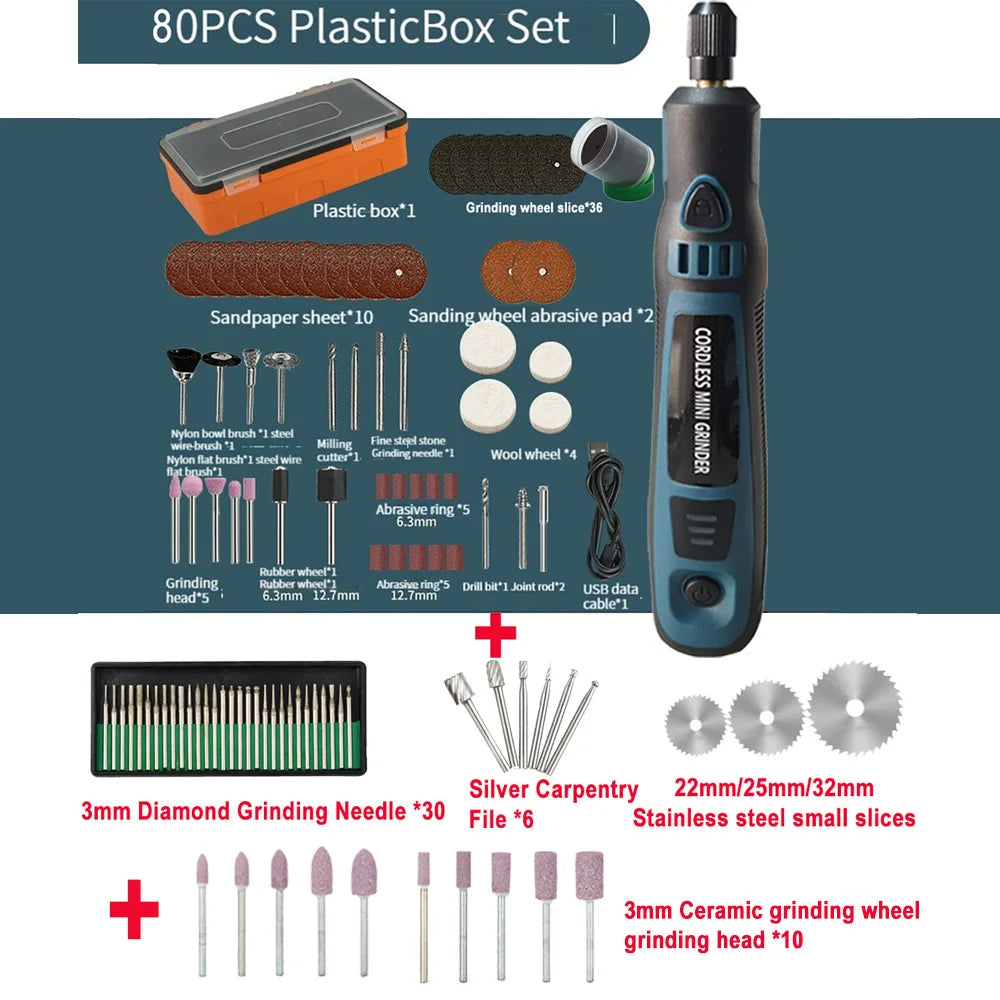 5000-10000-15000r 3.6V USB Wireless Electric Drill Engraving Pen Mini Grinder for Grinding/Polishing/Engraving/Drilling/Cutting