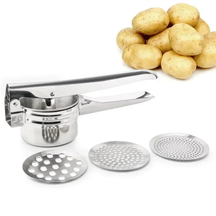 Masher RicerPress Mashed Potatoes Stainless Steel Crushing Puree Fruit Vegetable SqueezerJuicer Press Maker Kitchen Tools
