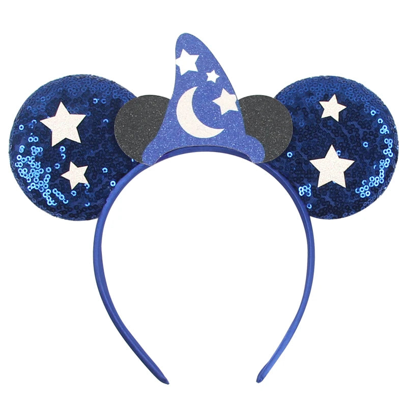 2026 Festival Party Cosplay Mouse Ears Headband 3.3" Ears Glitter Hairband For Boys Girls DIY Cartoon Hair Accessories