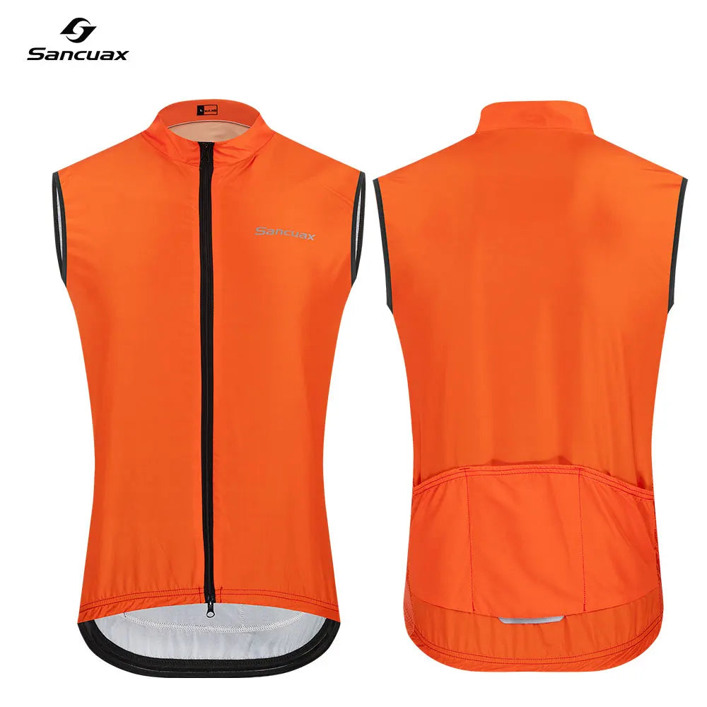 New SANCUAX Summer Cycling Sleeveless Jerseys Windproof Sport Run Vest Mountain Bike Sleeveless Cycling Vest Men's Cycling Gilet