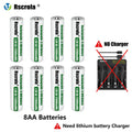 Rscrola Rechargeable 1.5V AA 12800mWh Lithium ion Battery Fast charging with Charger for Camare Clock  Mouse Fan Electric Toys