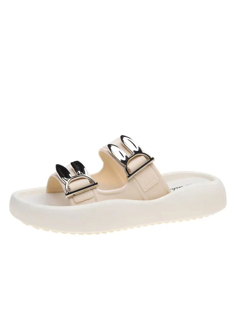 Women's Flat Slippers Summer Casual Comfortable Beach Slides Easy-Wear Soft Sole Outdoor Sandals