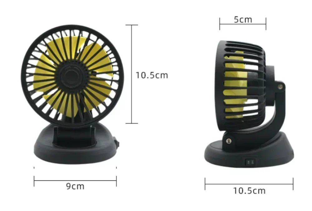 1/2/3 Head Car Fan Summer Air Fan USB/12V/24V Fan Cooler Adjustable 2 Speeds Silent Fan for Home Desk Office&Car Air Fan