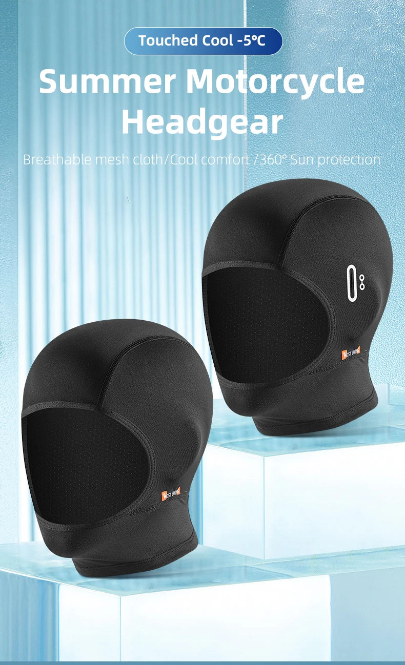 WEST BIKING Summer Motorcycle Bike Moisture-Wicking Balaclava UV Protection Breathable Running Fishing Caps Cooling Sport Gear