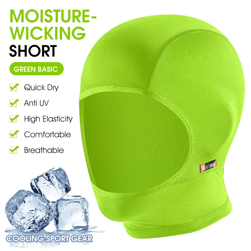 WEST BIKING Summer Motorcycle Bike Moisture-Wicking Balaclava UV Protection Breathable Running Fishing Caps Cooling Sport Gear